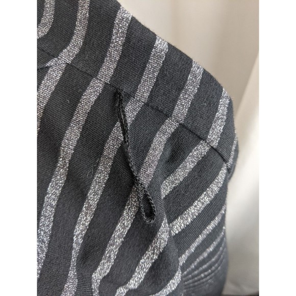 Trina Turk Striped T-shirt Dress Soft Lightweight Metallic Silver Black S 4 - Picture 3 of 5